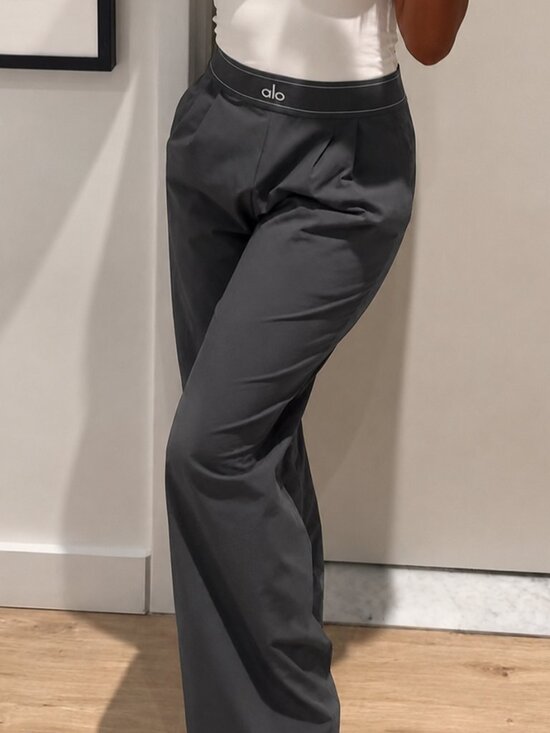 ALO Yoga Pants - 😉NWT ALO Yoga  Straight Leg Trousers Dark Grey (Regular Length) 💐Neutral Style